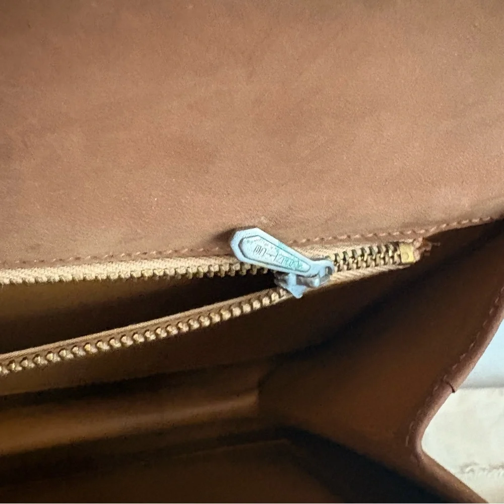 Vintage MCM Andrew Geller Camel Suede Top Handle Tote - Picture 9 of 15